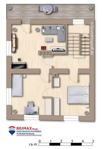 Grundriss Obergeschoss möbliert