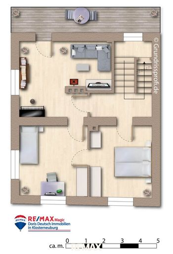 Grundriss Obergeschoss möbliert