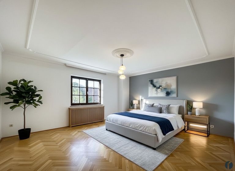 Schlafzimmer Einrichtungsbeispiel (KI generiert)
