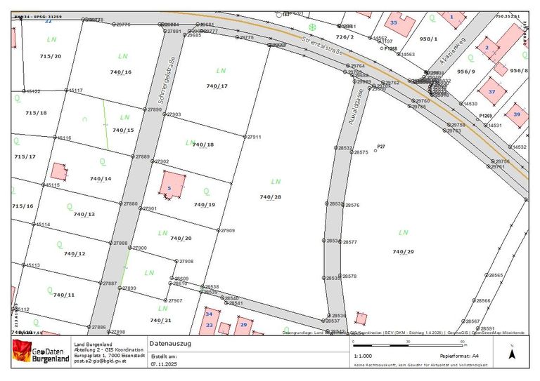 Kataster ohne Luftbild