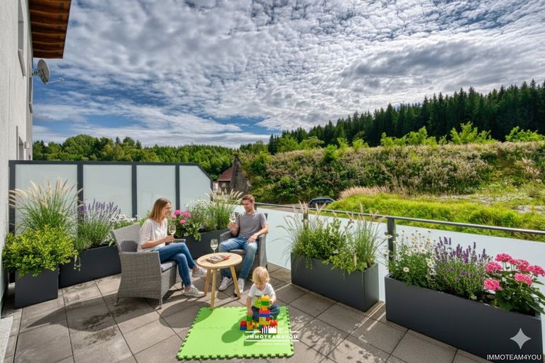 Haus 35 A Terrasse Einrichtungsvorschlag mit KI erstellt