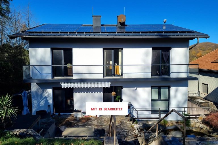 Gartenansicht mit KI bearbeitet