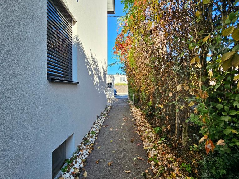 asphaltierter Weg zur Haustür