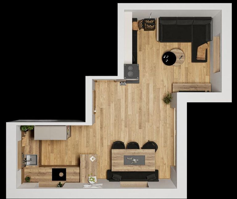 Grundriss Wohn-Essbereich