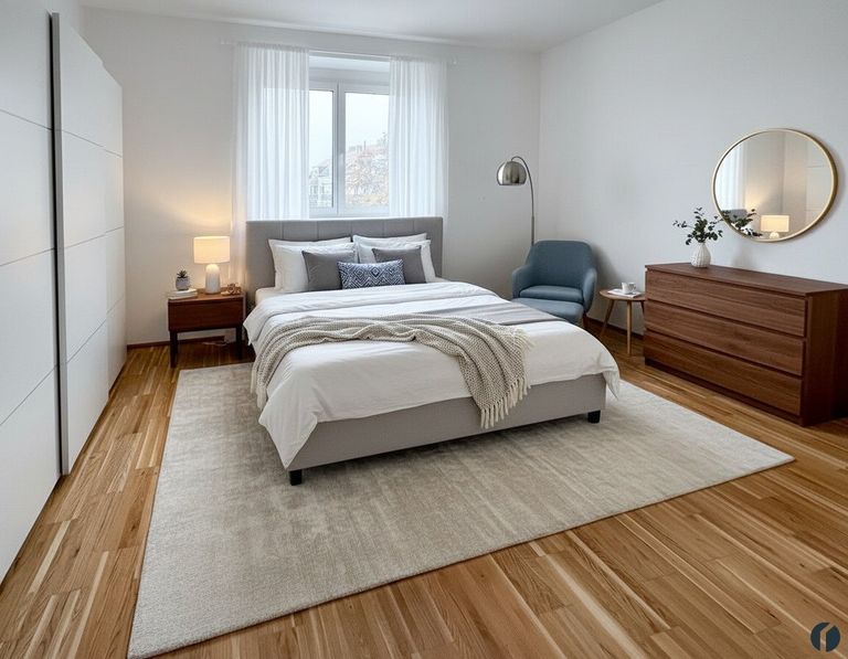 Einrichtungsbeispiel - Schlafzimmer (KI genriert)