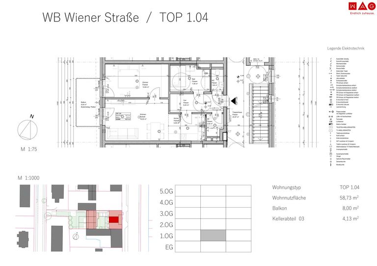 Grundrissplan mit Maßen