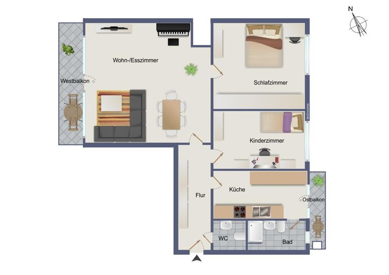 Schematischer Grundriss