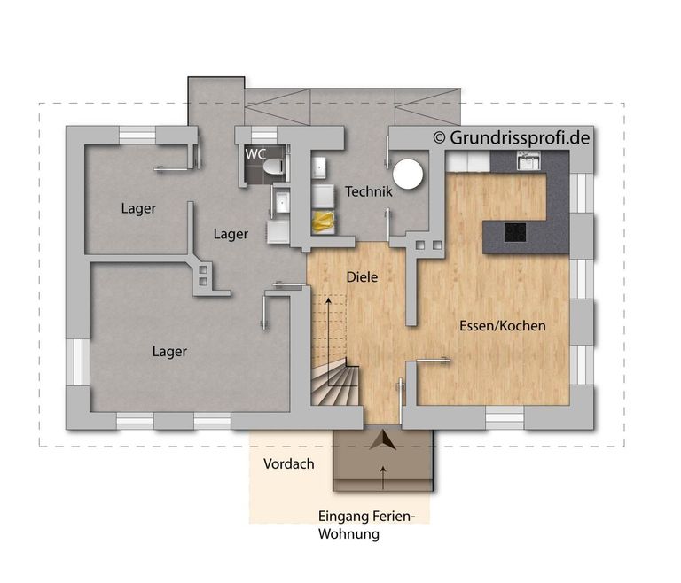 EG als schematische Darstellung unmöbliert