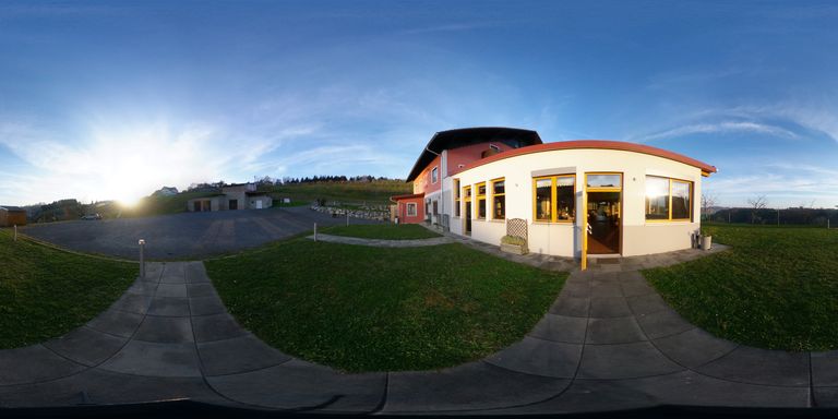 360° Sicht auf Parkplätze