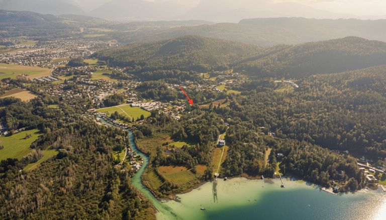 Luftbild vom Grundstück in Richtung Viktring