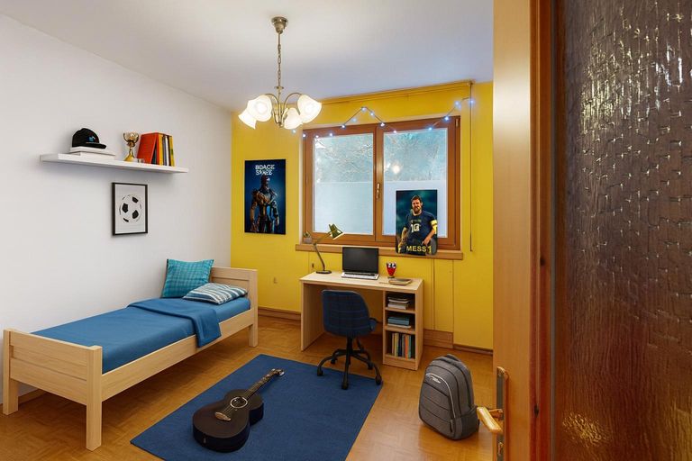 Landeck - Haus - Schlafzimmer Gelb Visualisierung