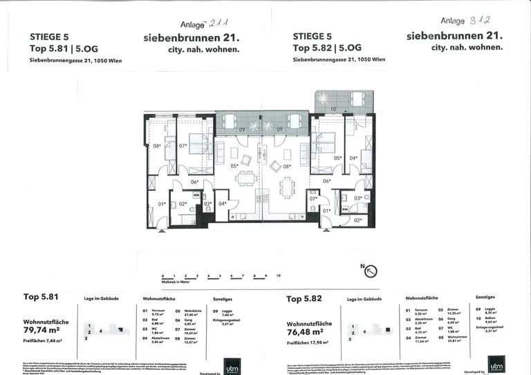 Verkaufsplan - Wohnungsplan Top 81+82