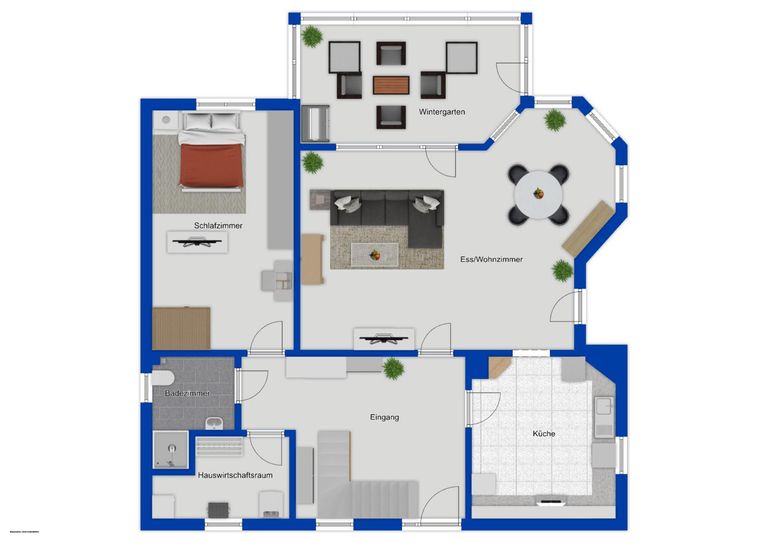 EG als schematische Darstellung möbliert