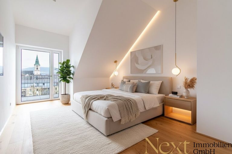 Bsp. Schlafzimmer - Visualisierung – Einrichtung mittels KI ergänzt