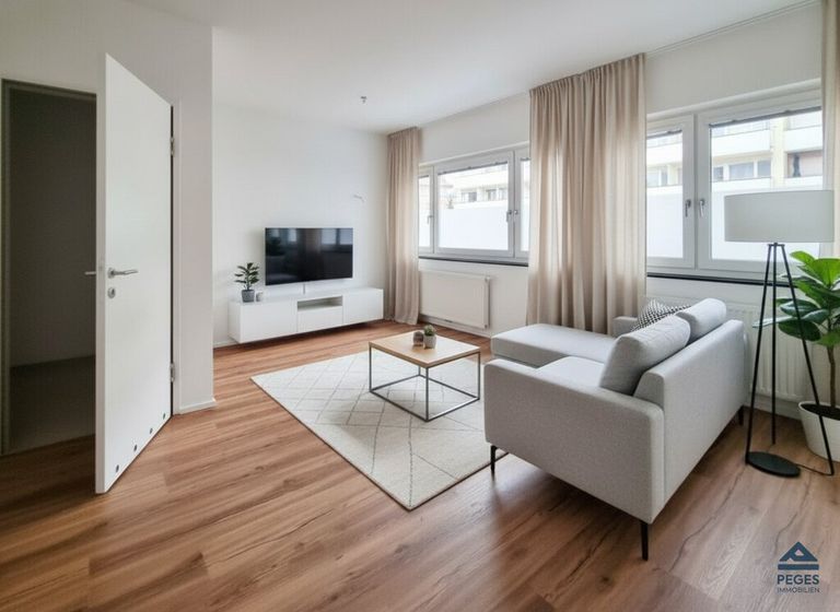 Wohnzimmer und Abstellraum - Möbel und Dekoration KI-generiert