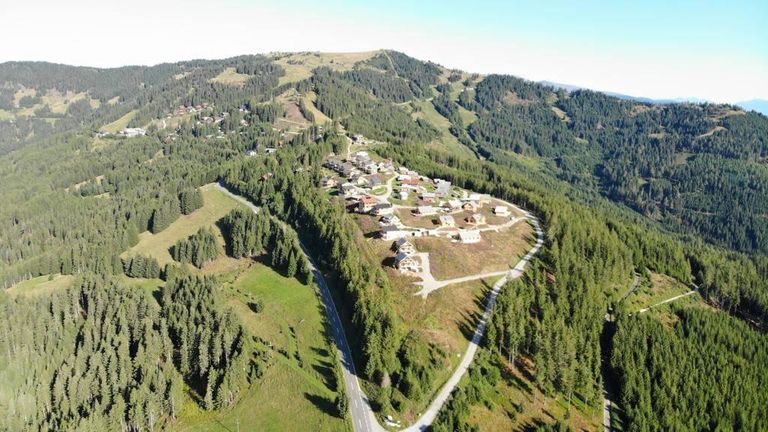 Luftbild Almhütten Klippitztörl