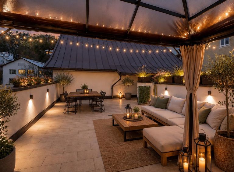 Wohnung - Dachterrasse Visualisierung Sommer.