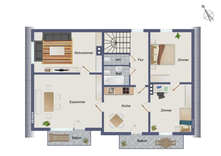 Grundriss Obergeschoß (schematisch)