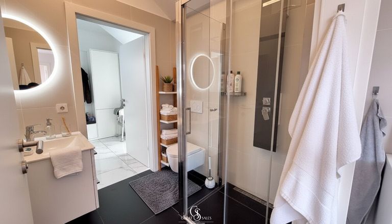 Zweites Badezimmer mit Dusche und WC