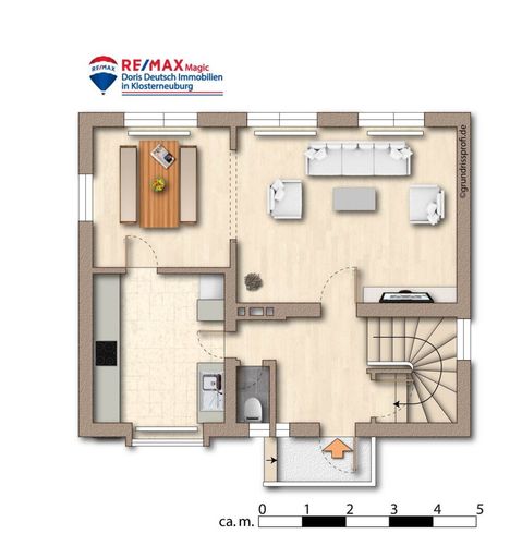 Grundriss Erdgeschoss möbliert