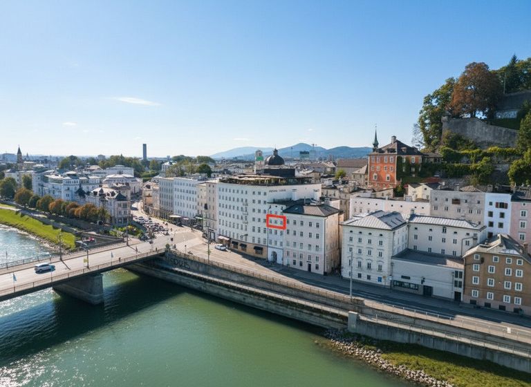 Luftbild mit eingezeichneter Wohnung