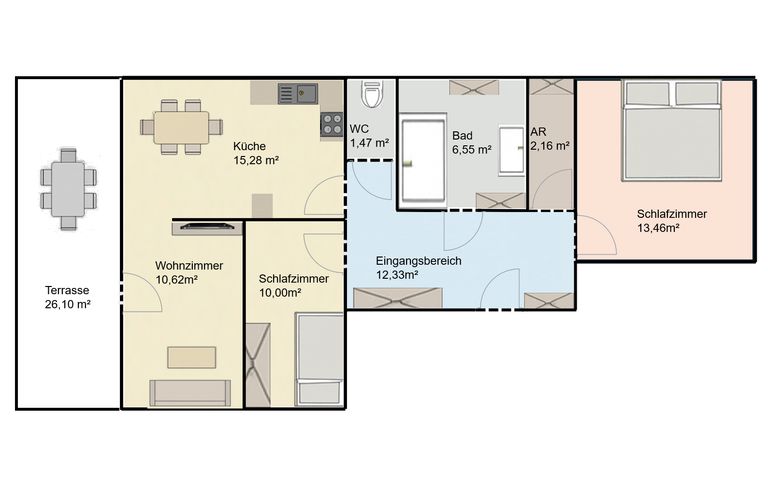 Grundriss - Skizze - Raumoptimierung