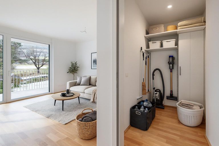 Wohnung - Abstellraum und Wohnbereich Visualisieru