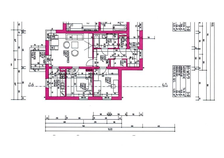 Grundriss bemaßt - Bauplan