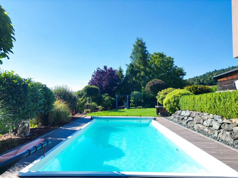 Luftbild Pool Richtung Garten