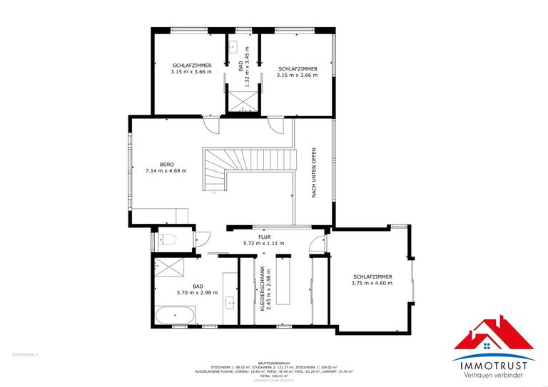 Grundrissplan Obergeschoss