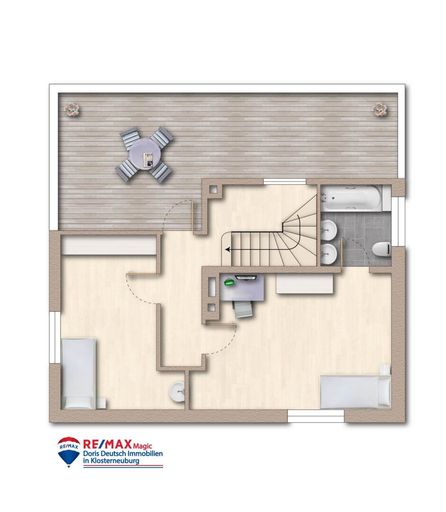 Grundriss Obergeschoss möbliert