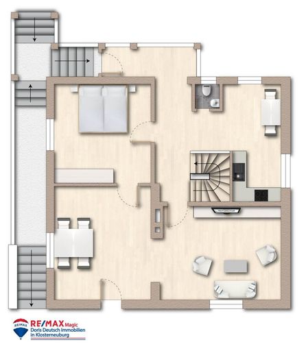 Grundriss Erdgeschoss möbliert