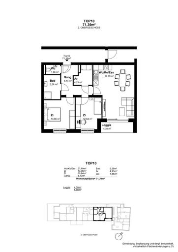 Wohnungsplan Top 10