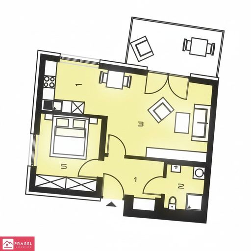 Grundriss unmaßstäblich vergrößert