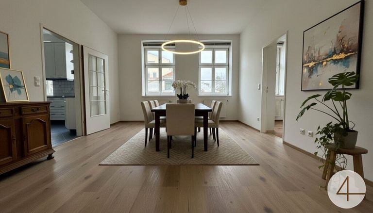 Wohnraum KI eingerichtet
