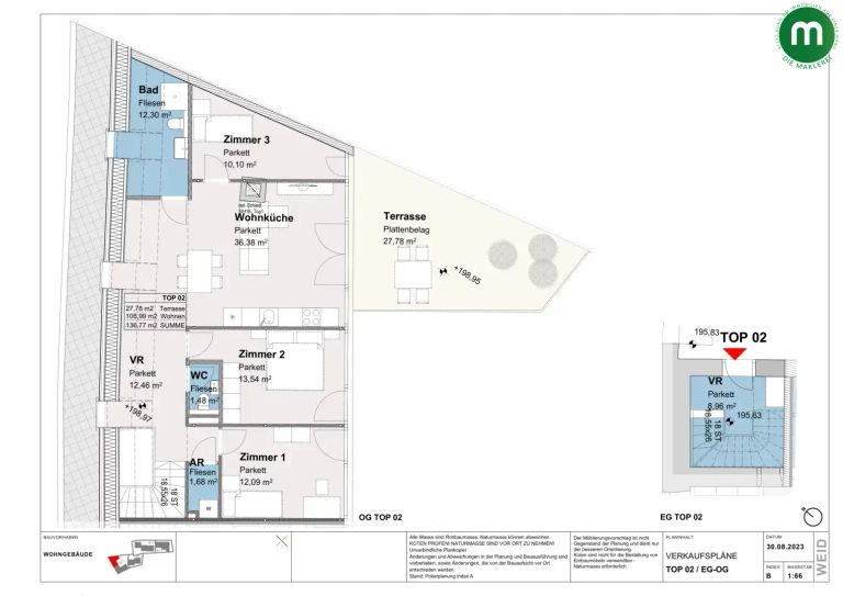 alternativer Grundriss (4 Zimmer)