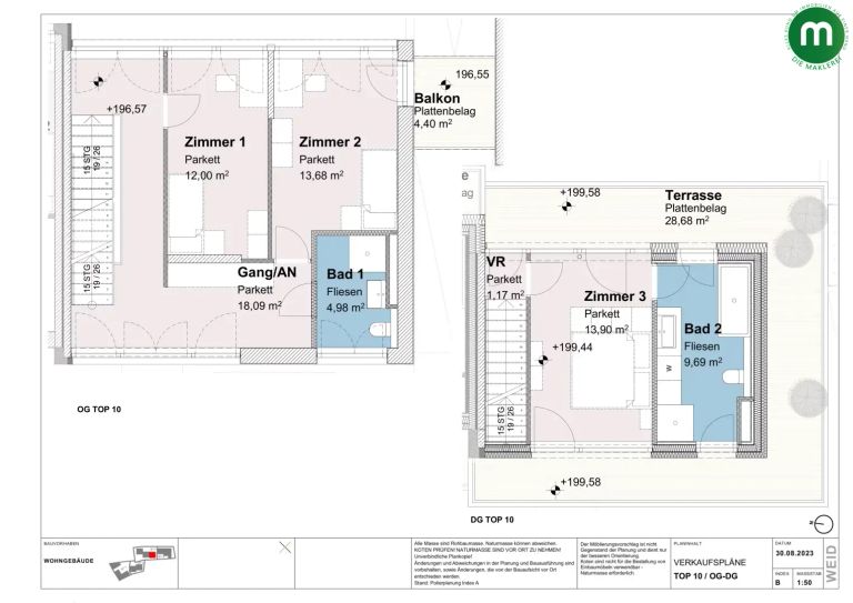 Grundriss Obergeschoße