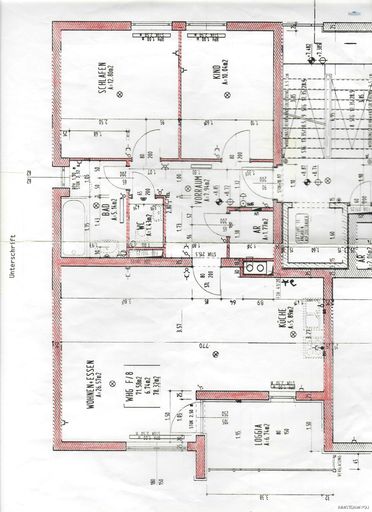 Wohnungsplan markiert