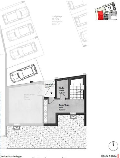 Grundrissplan KG Haus A