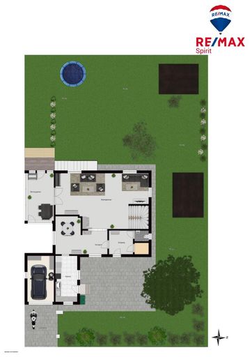 Grundriss Erdgeschoss mit Garten