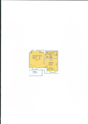Plan - Kleine Zimmer Wohnung mit Balkon Miete Grödig Salzburg