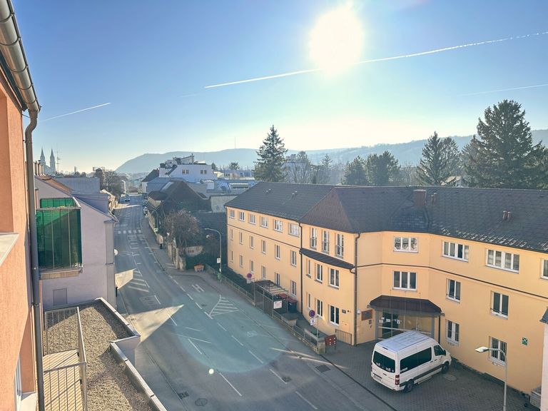 Ausblick Balkon auf den Leopoldsberg