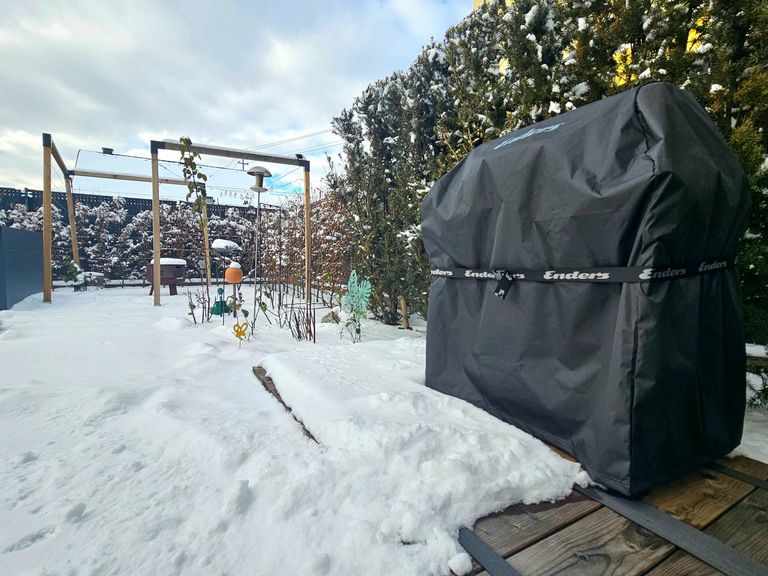 Grillplatz und Feuerstelle im Hintergrund