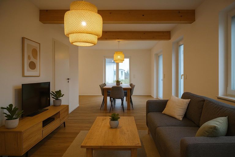 KI generiertes Modellbild, Einrichtungsvorschlag