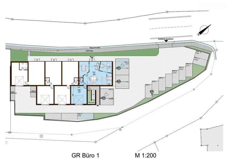Grundriss Top1 und Pakplätze