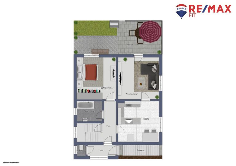 Erdgeschoss mit Außenbereich