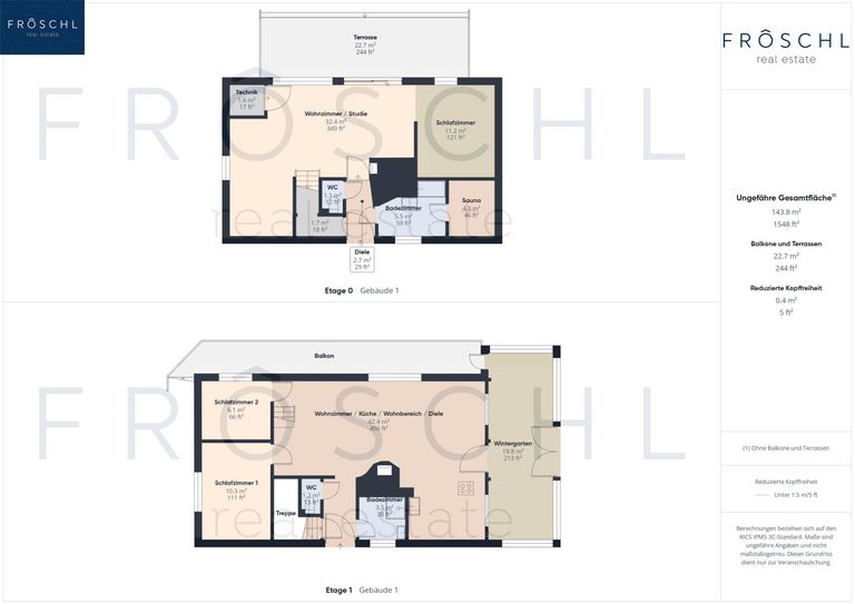 Wohnfläche im Wohnhaus