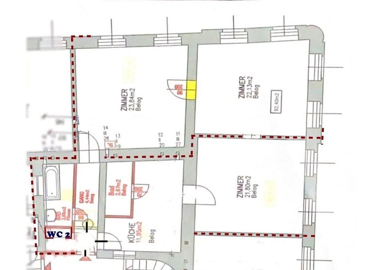 Grundrissplan ca. 93 m2