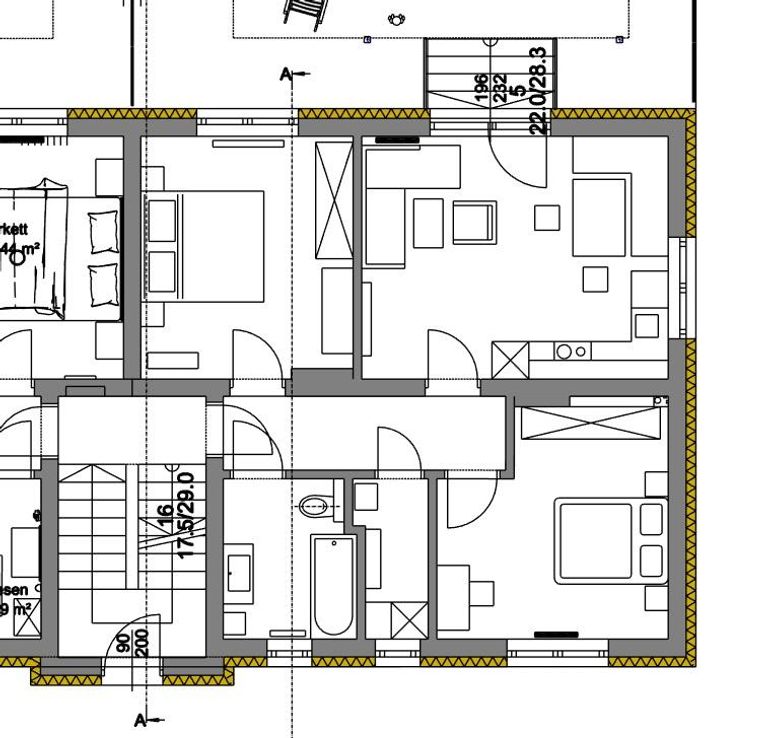 Grundriss Variante 2 Zimmer