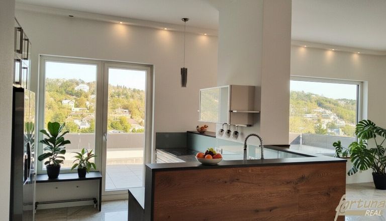 Küche mit Ausgang auf die Terrasse Südseitig